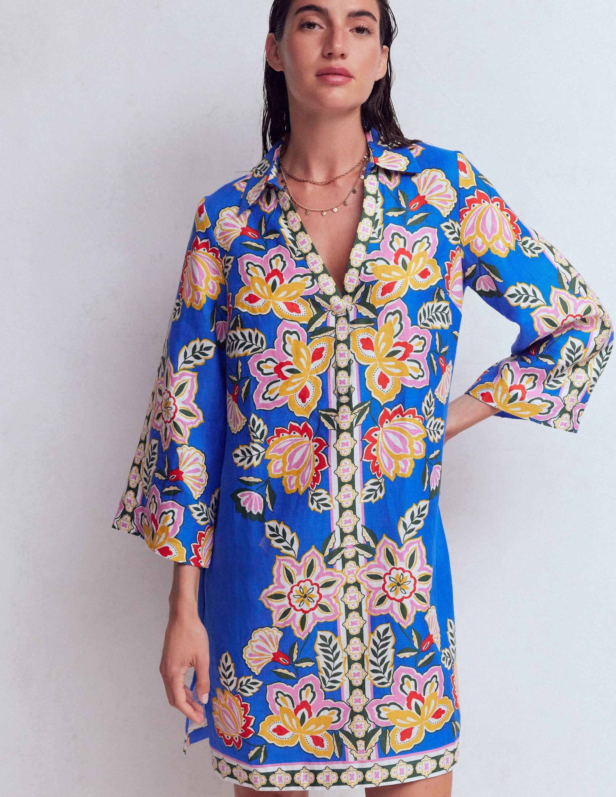 Carmen Linen Short Dress