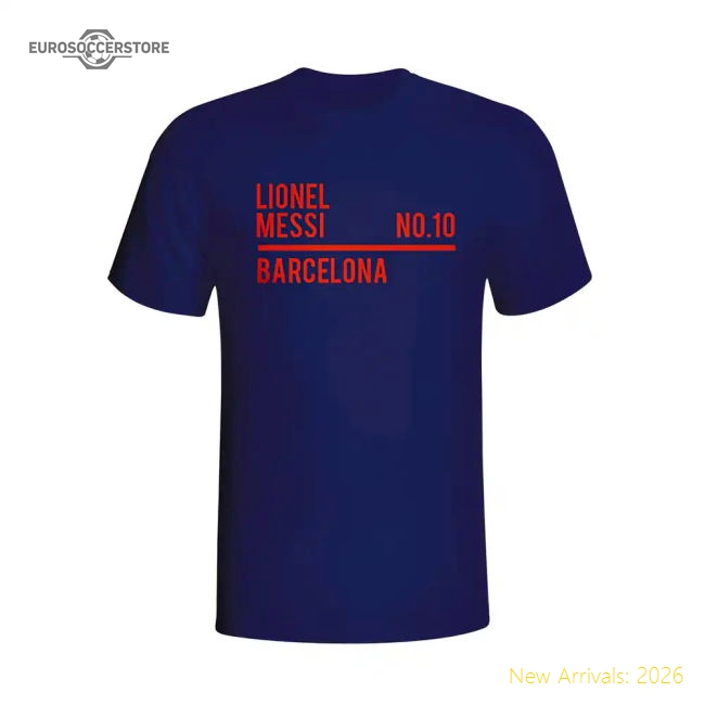 Premium Lionel Messi Barcelona Squad T-Shirt (Navy) - Kids
