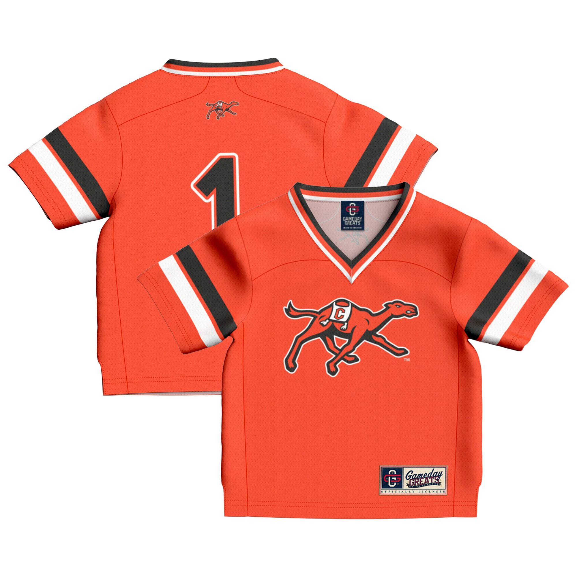 #1 Campbell Fighting Camels GameDay Greats Toddler Collegiate Football Fashion 2026 Season Football Jersey - Orange