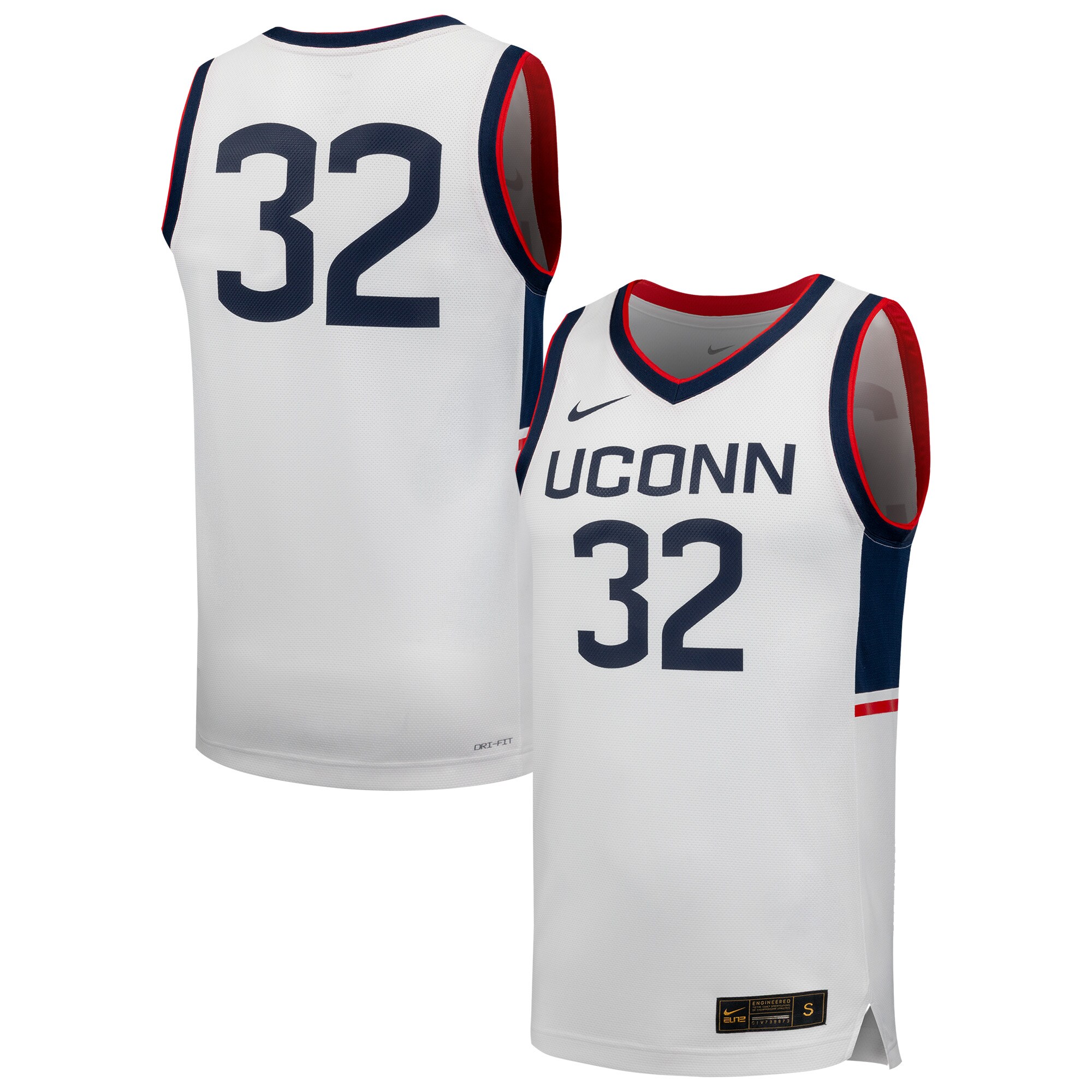[DDG] UConn Huskies Replica Basketball Jersey - White