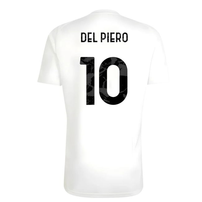 Fan Gear Juve Juventus Training Tee White Del Piero #10 Durable Ma...