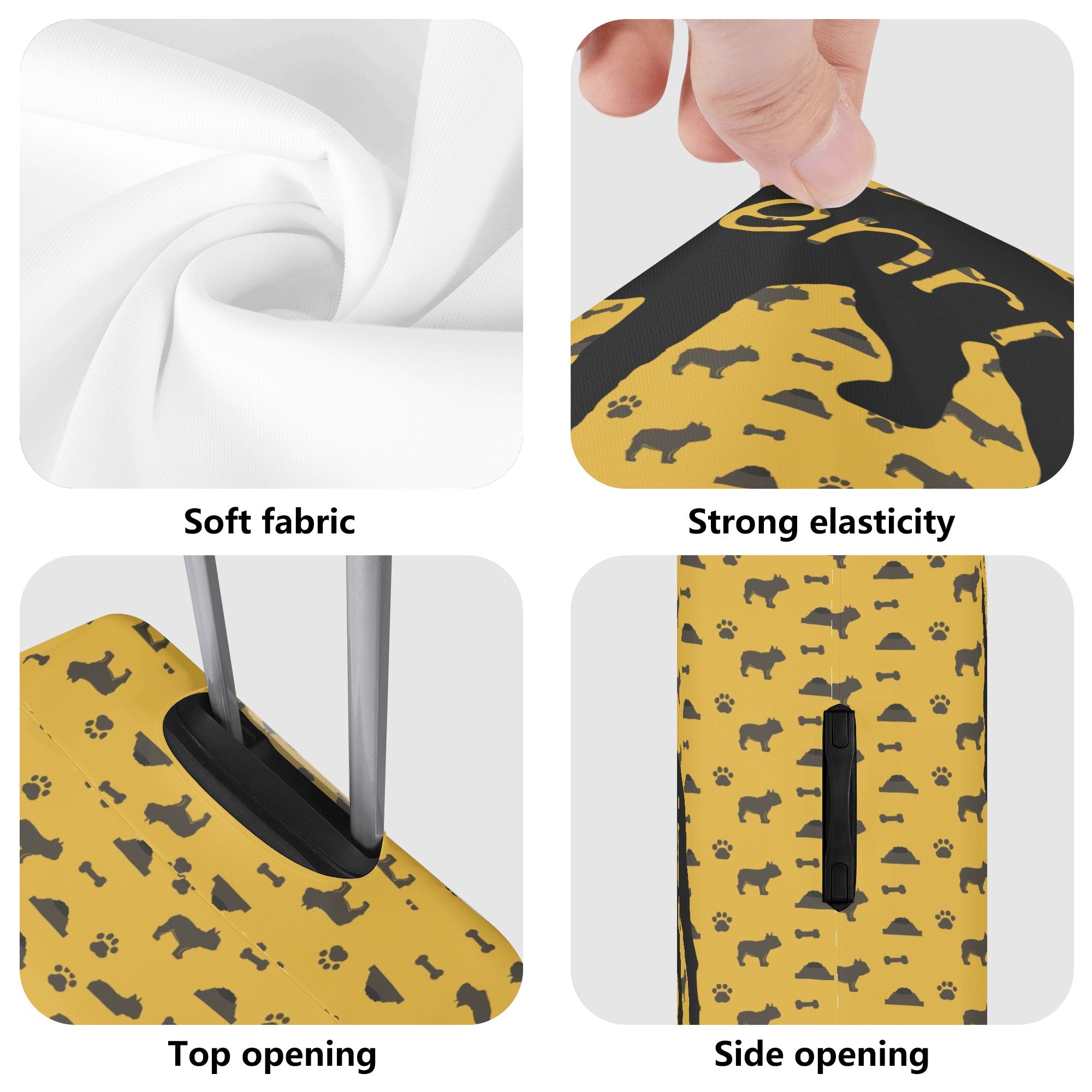 Comfortable Custom Luggage Cover With Frenchie Name for Pet Enthusiasts