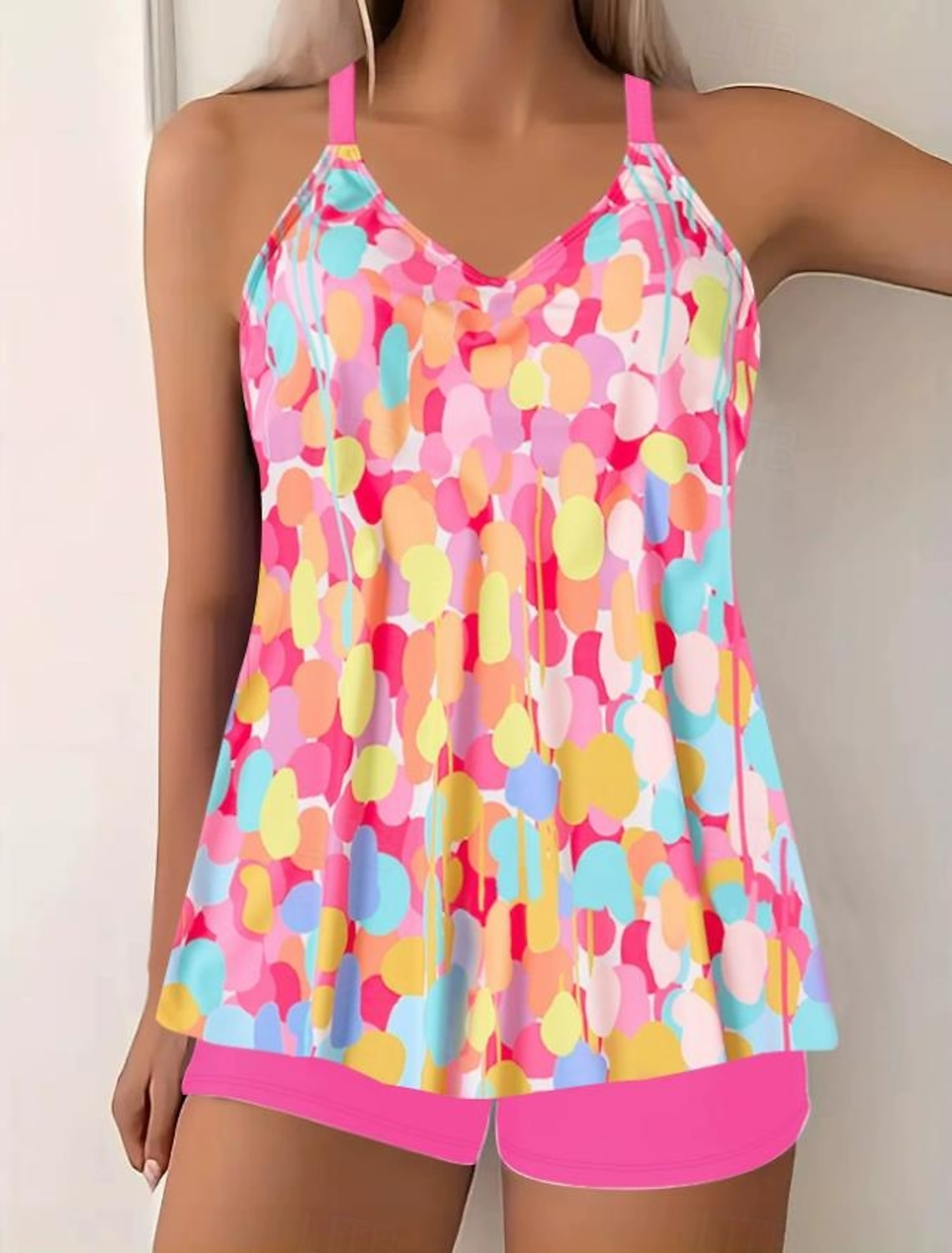 Women's Swimwear Tankini 2 Piece Boy Leg Swimsuit Backless High Waist Vacation Beach Wear Paisley V Neck Sleeveless Bathing Suits