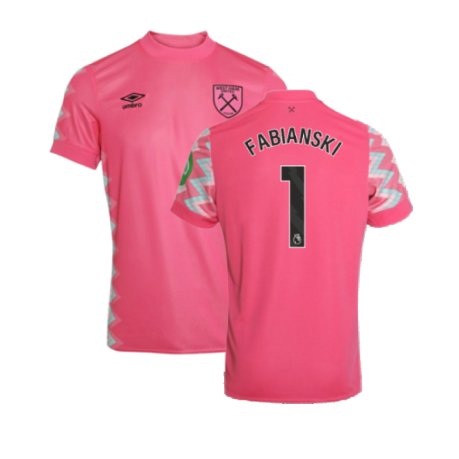 Football West Ham Goalkeeper Shirt Pink Kids Fabianski #1 Elite Pe...