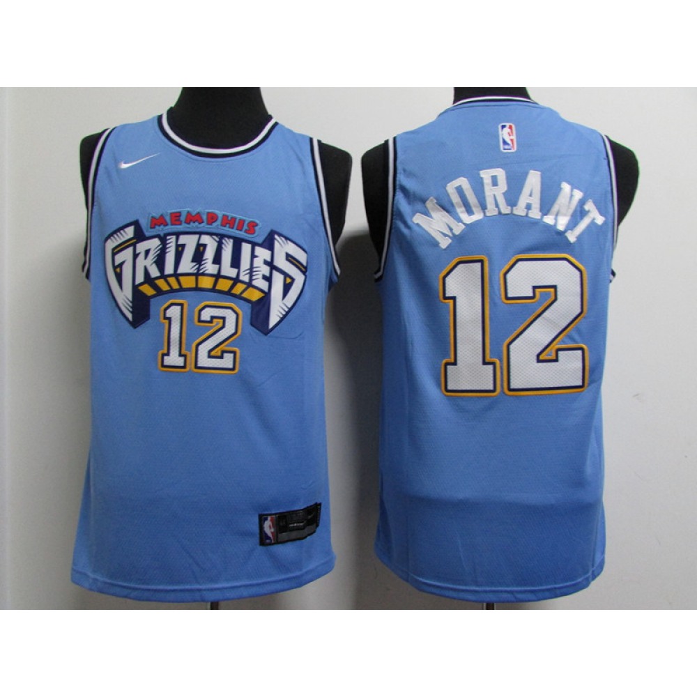 Premium Quality Men's Grizzlies #12 Ja Blue Basketball Jersey