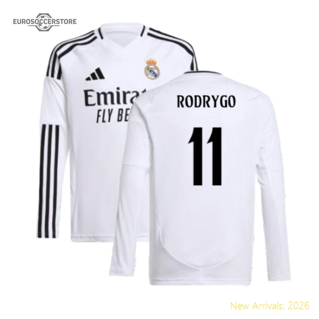 Real Madrid 2024-25 Home Fan Version For Kids (Rodrygo Match Day Shirt