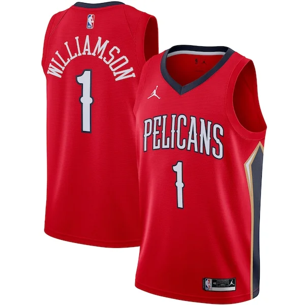 Zion Williamson NOP Official Basketball Jersey - Red - Fan Favorite
