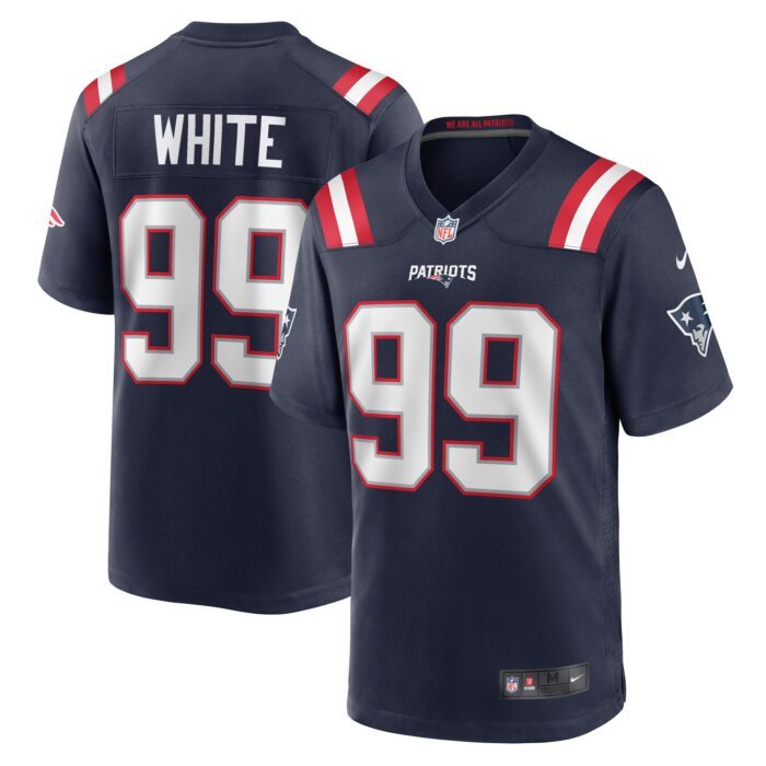 Men's New England Patriots Keion White Nike Navy Team Game...
