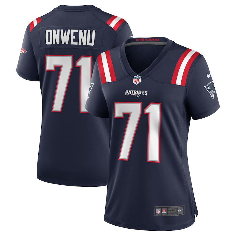 None Mike Onwenu NE Patriots Bold Game-Ready Jersey Football Apparel