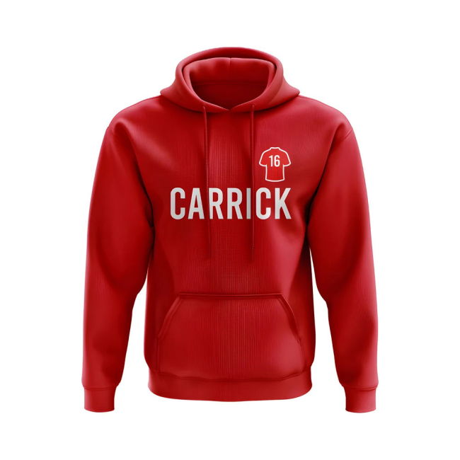 Michael Carrick Man United Number Hoody (Red)
