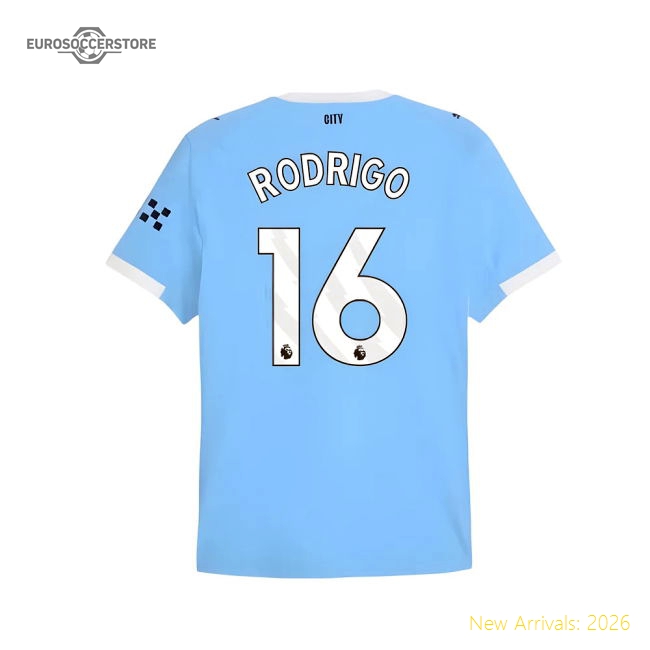 Professional 2025-2026 Man City Genuine Home Uniform Rodrigo 16