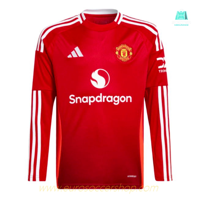 2024-2025 Man Utd Long Sleeve Home Shirt (Kids)
