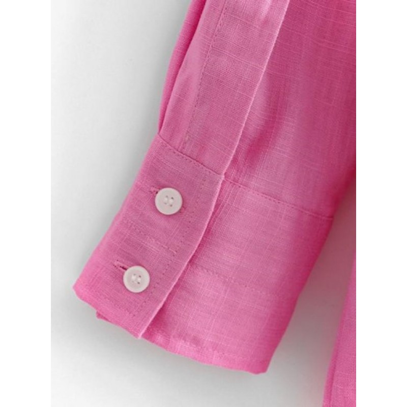 Drop Shoulder Button Up Pocket Shirt MF0650