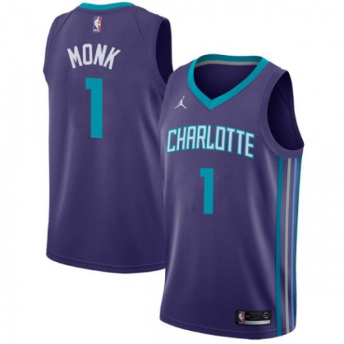 Nike Charlotte Hornets #1 Malik Monk Purple NBA Jordan Swingman Statement Edition Jersey Mens