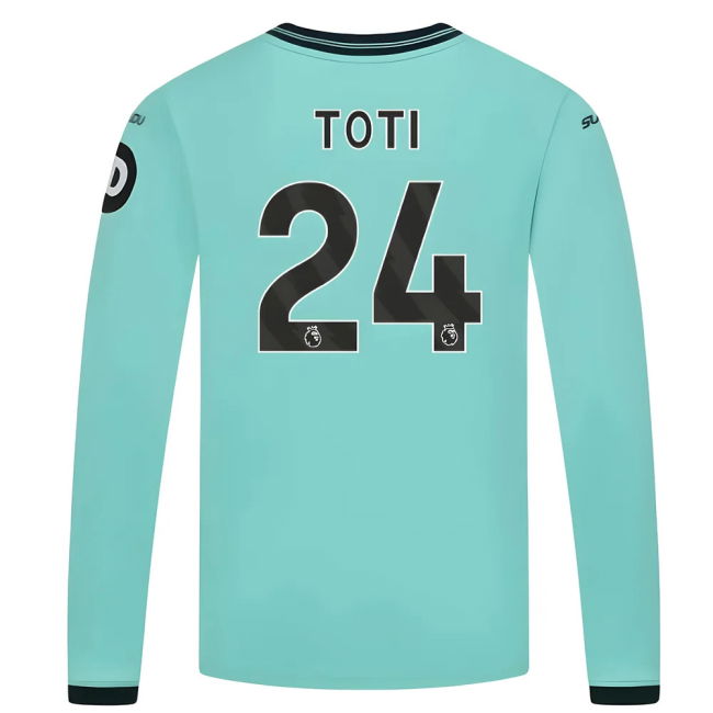 2025-2026 Wolves Long Sleeve Away Jersey (Kids) (Toti 24)