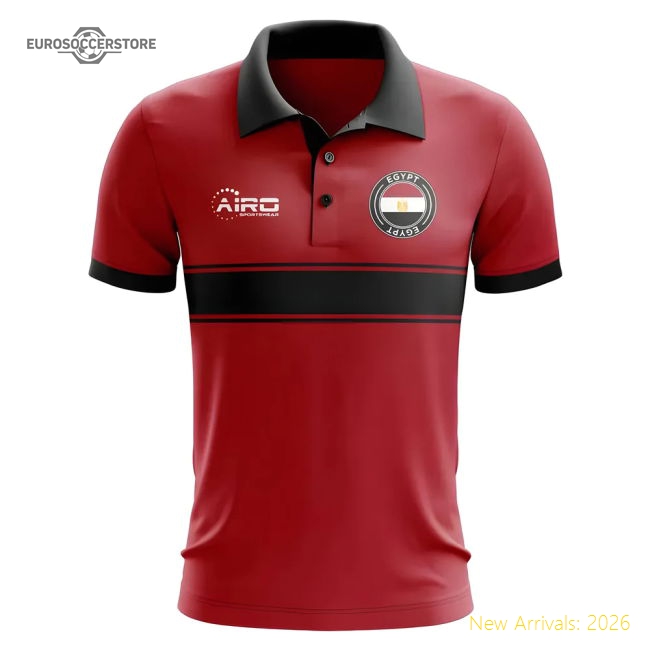 First-class Egypt National Team Concept Stripe Polo Shirt (red)