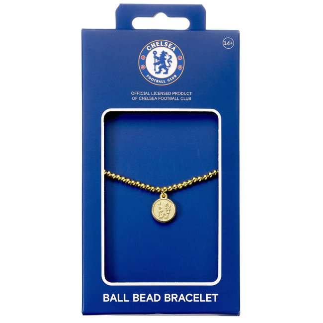 Chelsea FC Gold Finish Bead Bracelet