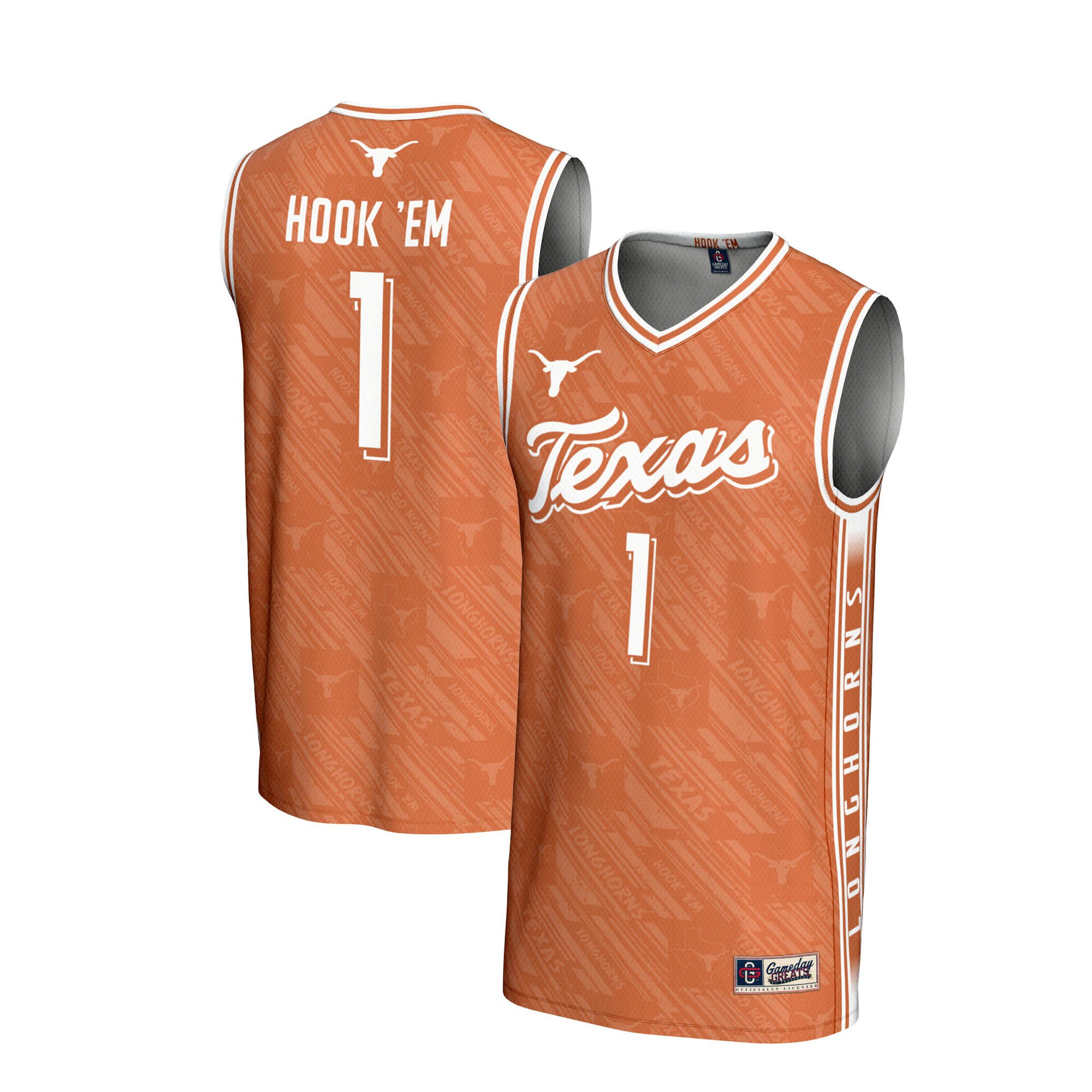 [DDG] Texas Longhorns GameDay Greats Unisex Lightweight Highlight Print Basketball Jersey - Texas Orange