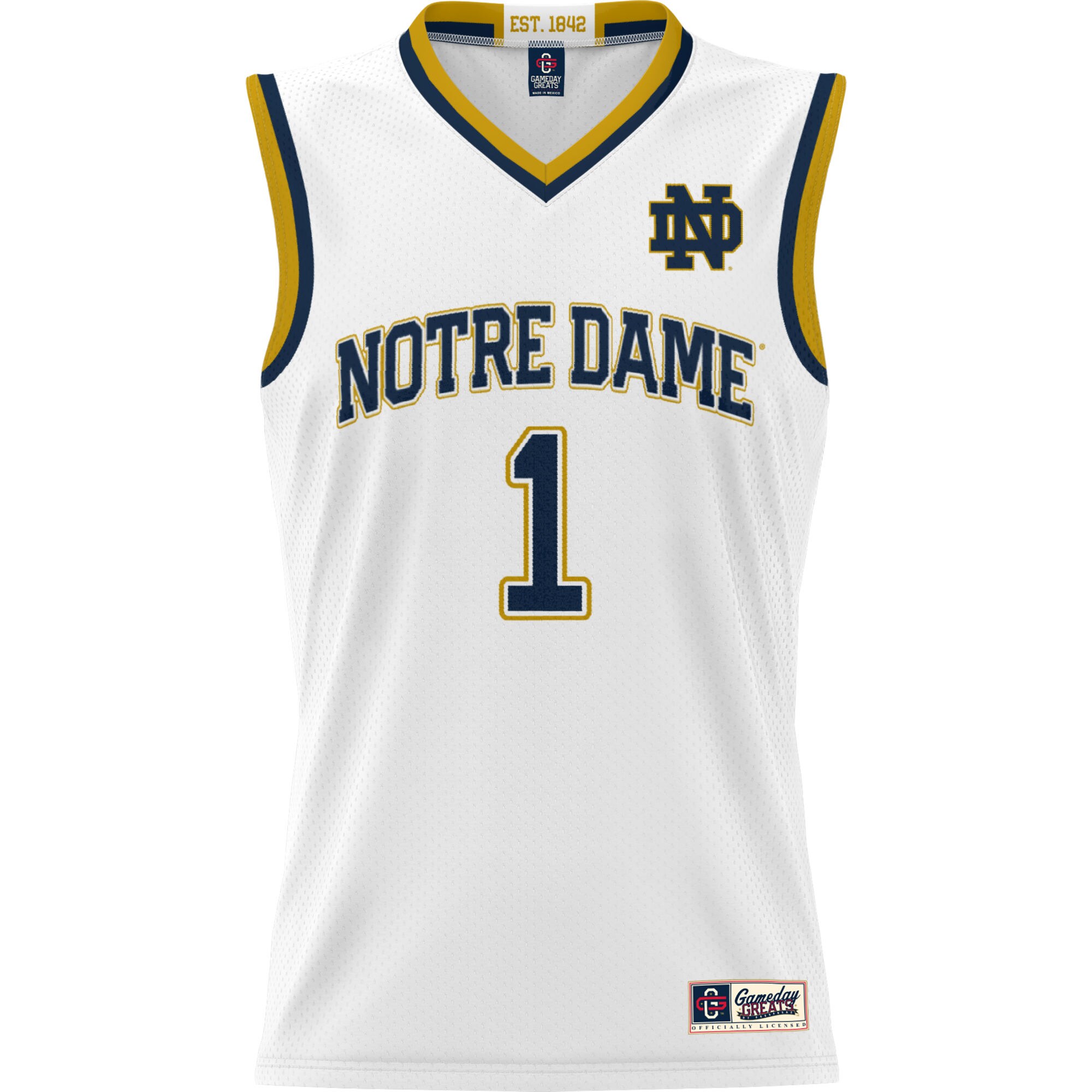 [DDG] Notre Dame Fighting Irish GameDay Greats Youth Lightweight Basketball Jersey - White