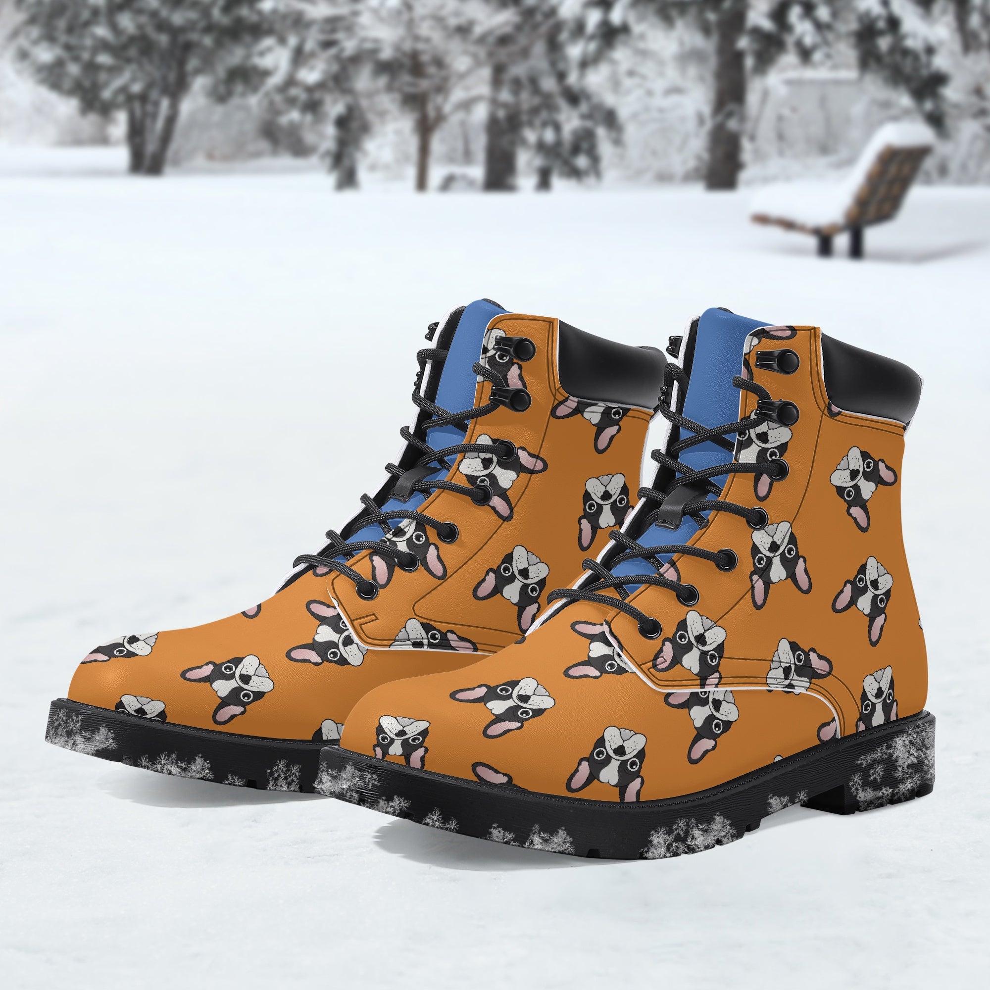 French Bulldog Lover Cosette Casual Leather Boot Frenchie Fan Item