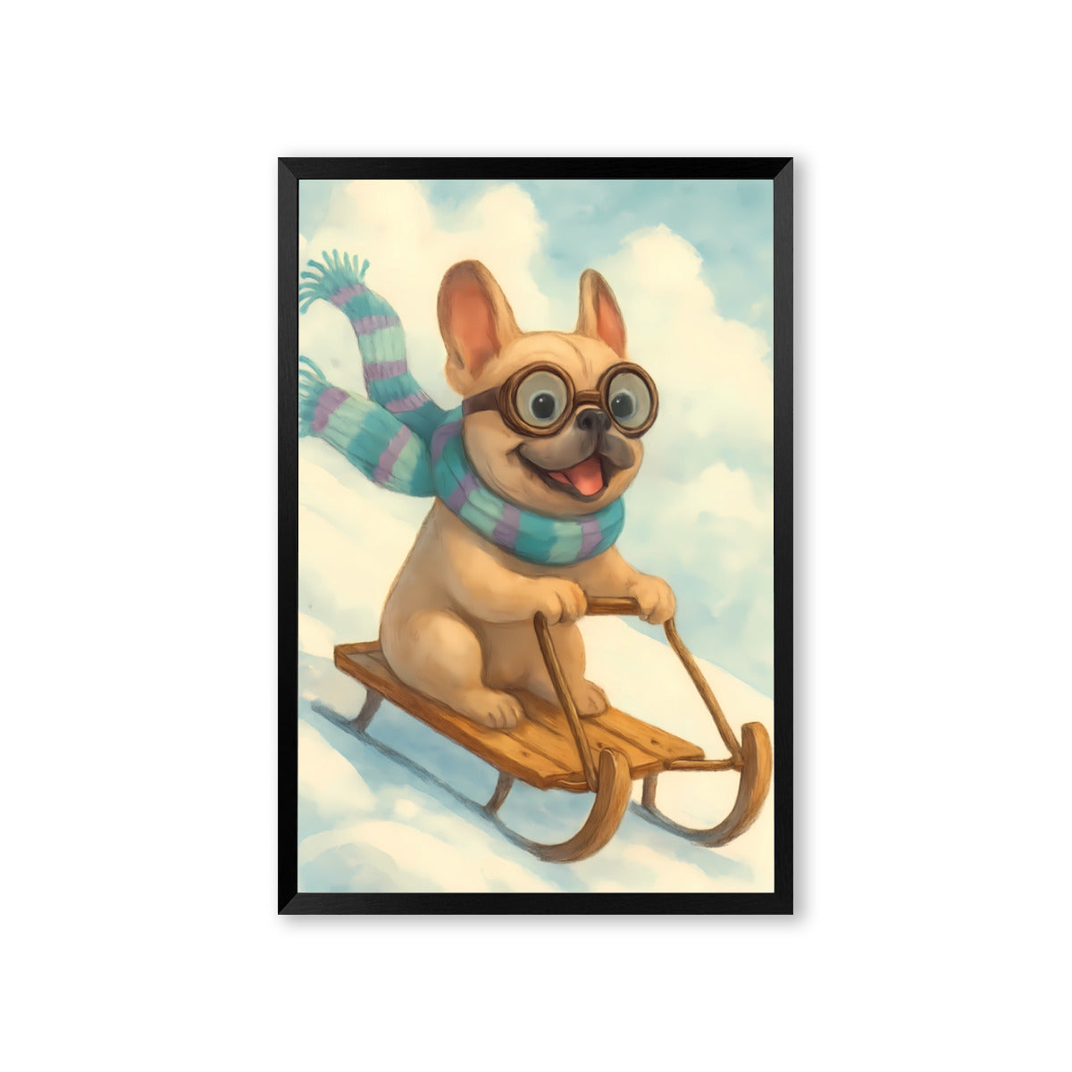 French Bulldog Ace Vertical Framed Poster • Wall Decoration Durable Dog Item
