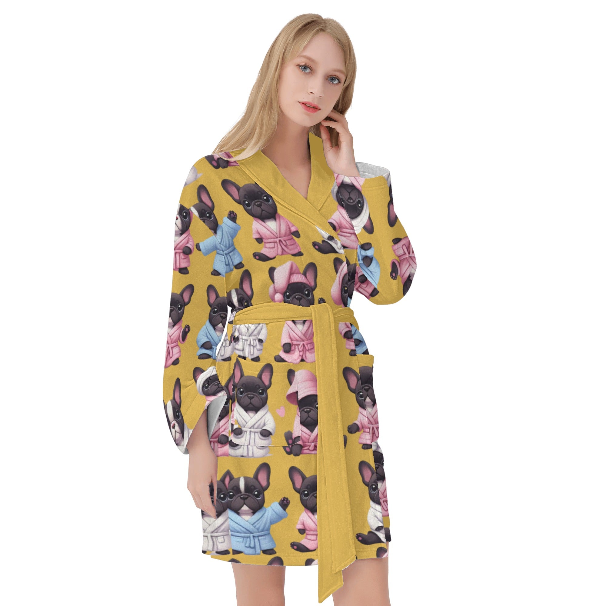French Bulldog Lover Lily Women Bathrobe Lovely Frenchie Themed Goods