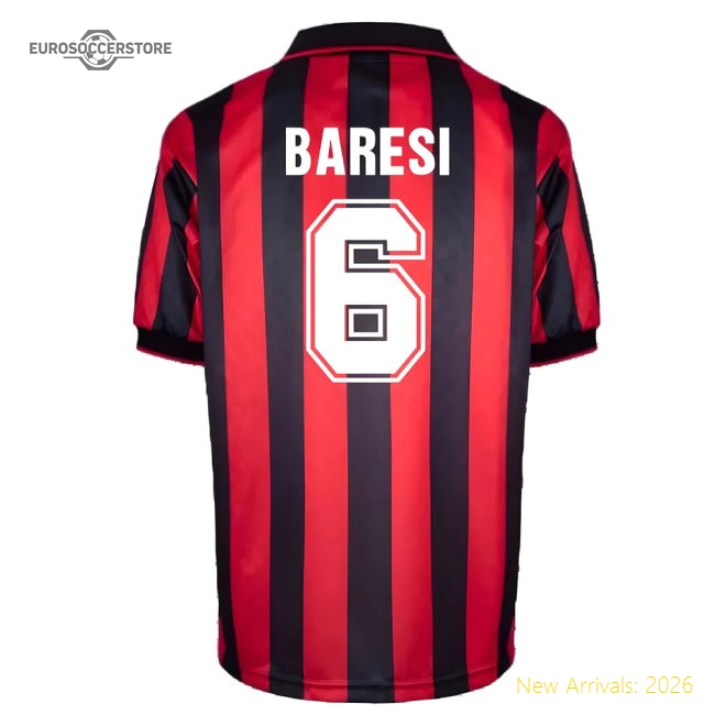 Popular Performance Ac Milan 1996 Home Retro Shirt (Baresi 6)