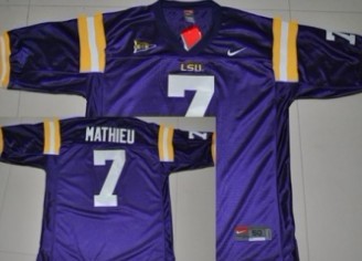 Men's LSU LA Tigers Purple 2024 home jersey Tyrann Mathieu #7 high