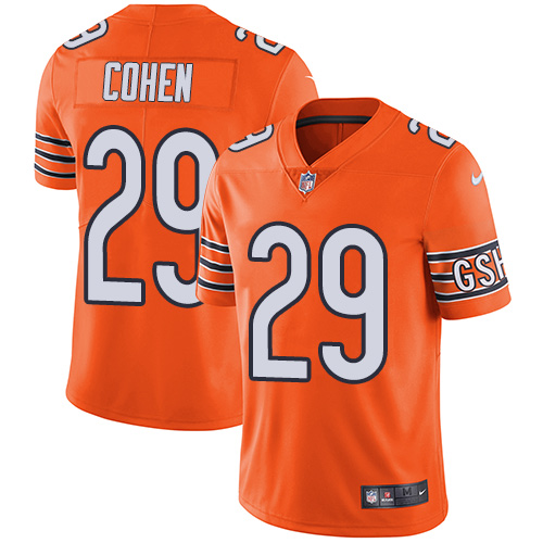 NFL CHI Bears #29 Tarik Cohen Orange Limited Jersey - Authentic Qua...