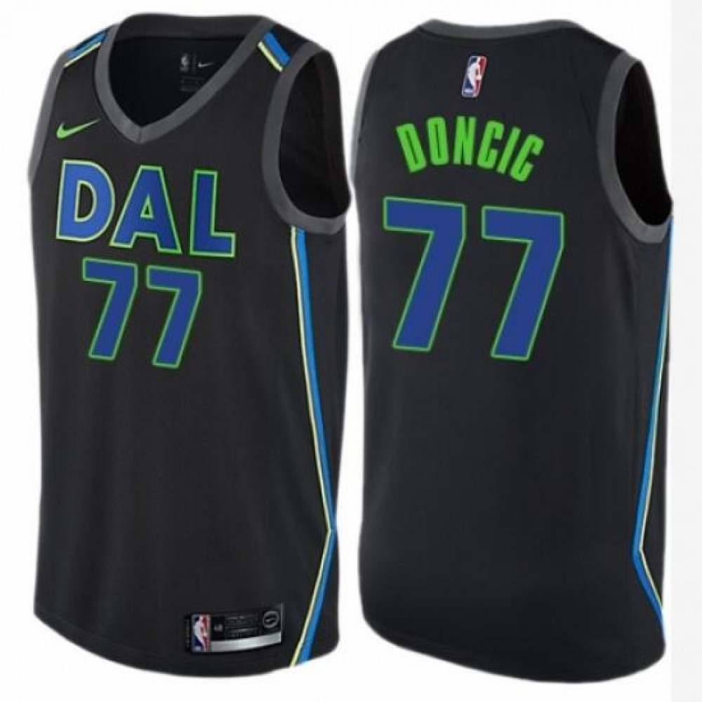 Dallas Mavericks 77 Black Jersey - City Edition - Basketball Fan Gear