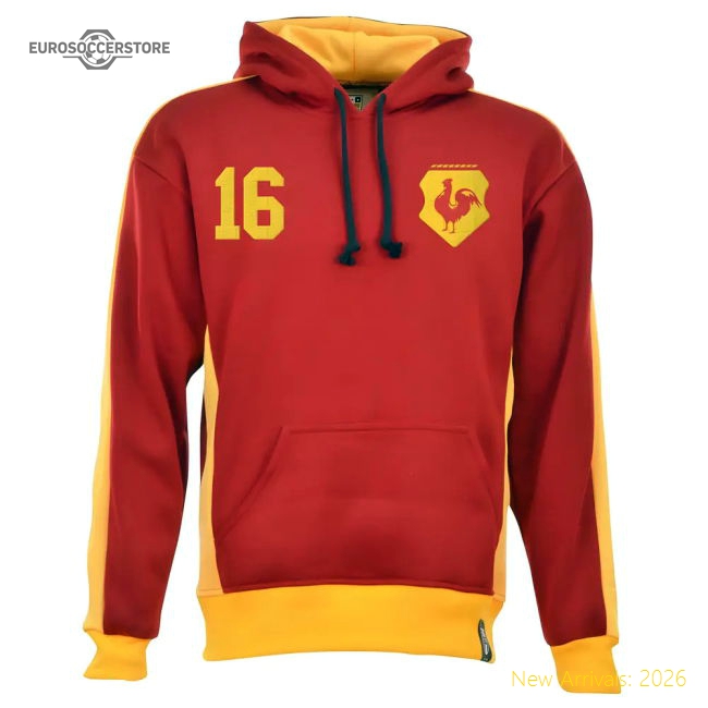 Bradford City Number 16 Retro Hoodie Player Replica Supporter Version