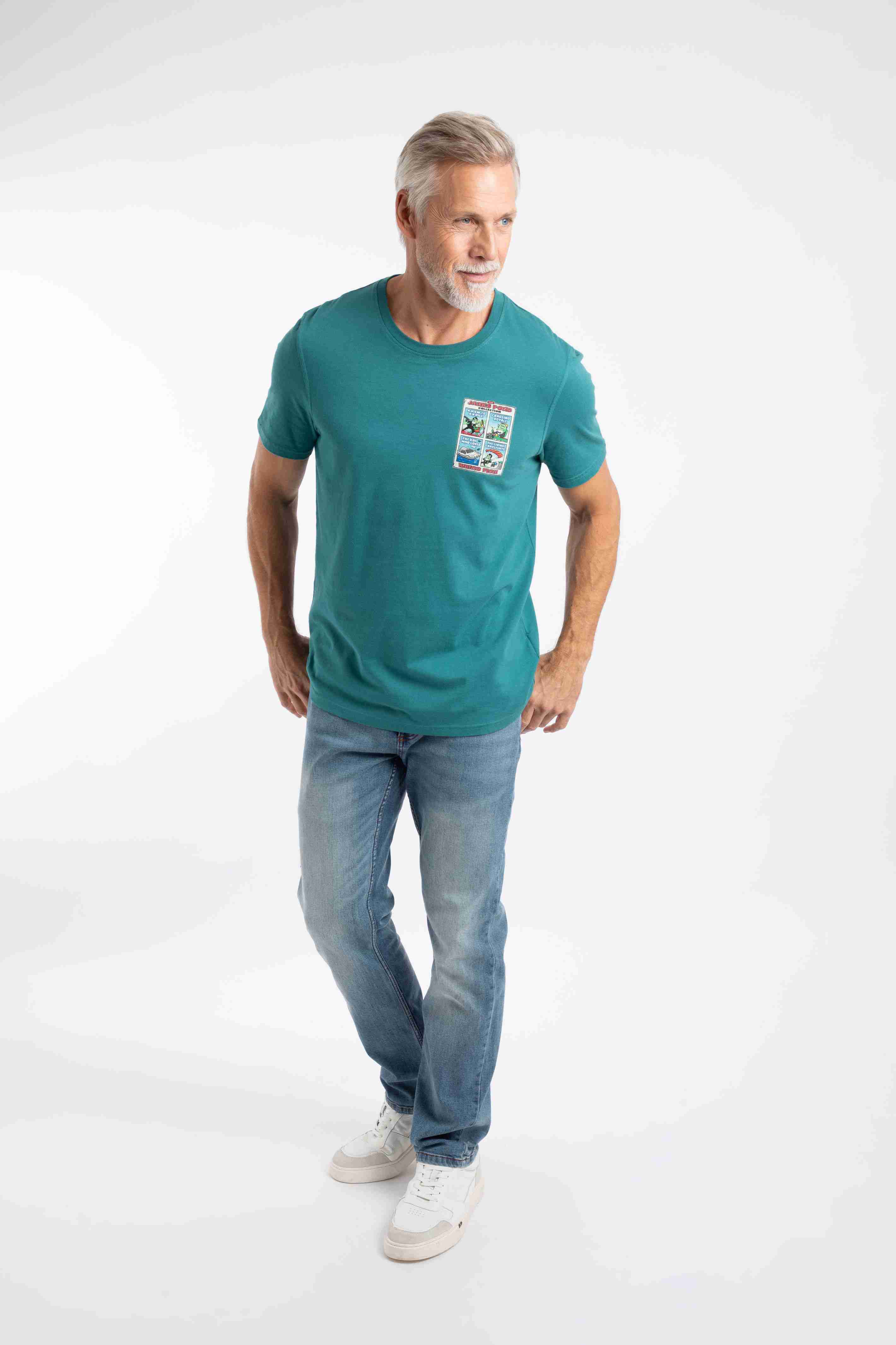 James Pond Back Print Artist T-Shirt Deep Teal