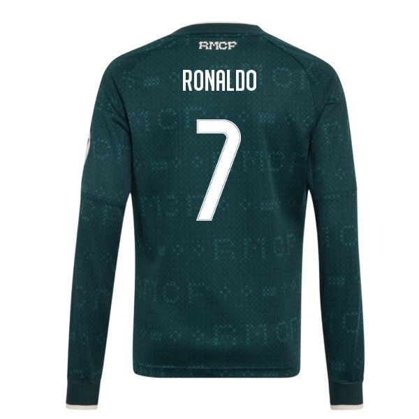 [JED] 2026 2027 Real Madrid Long Sleeve Shirt Away Kit (Kids) (Ronaldo 7)