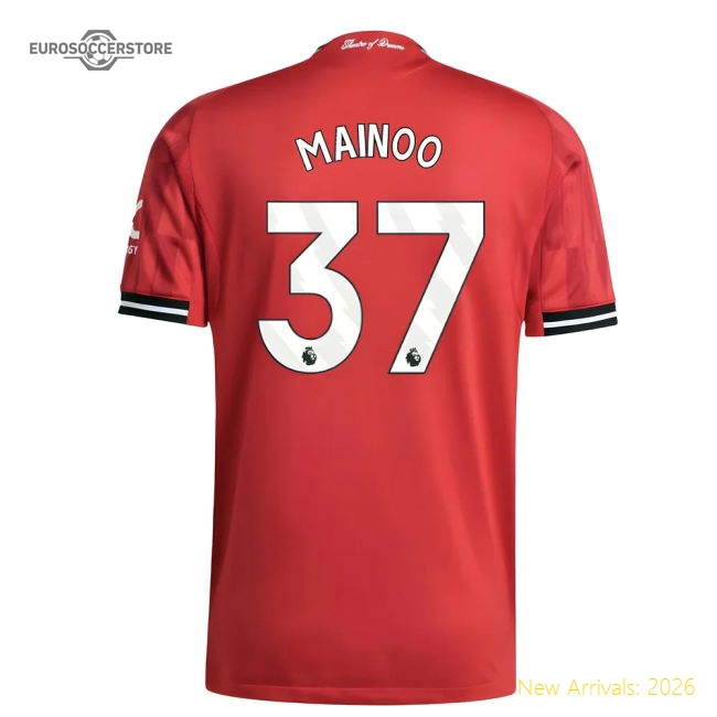 Authentic 2025-2026 Man Utd Authentic Home Shirt (mainoo 37)
