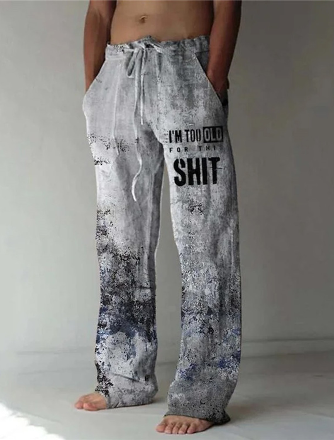 Men's Trousers Summer Pants Beach Drawstring Elastic Waist 3D Print #1