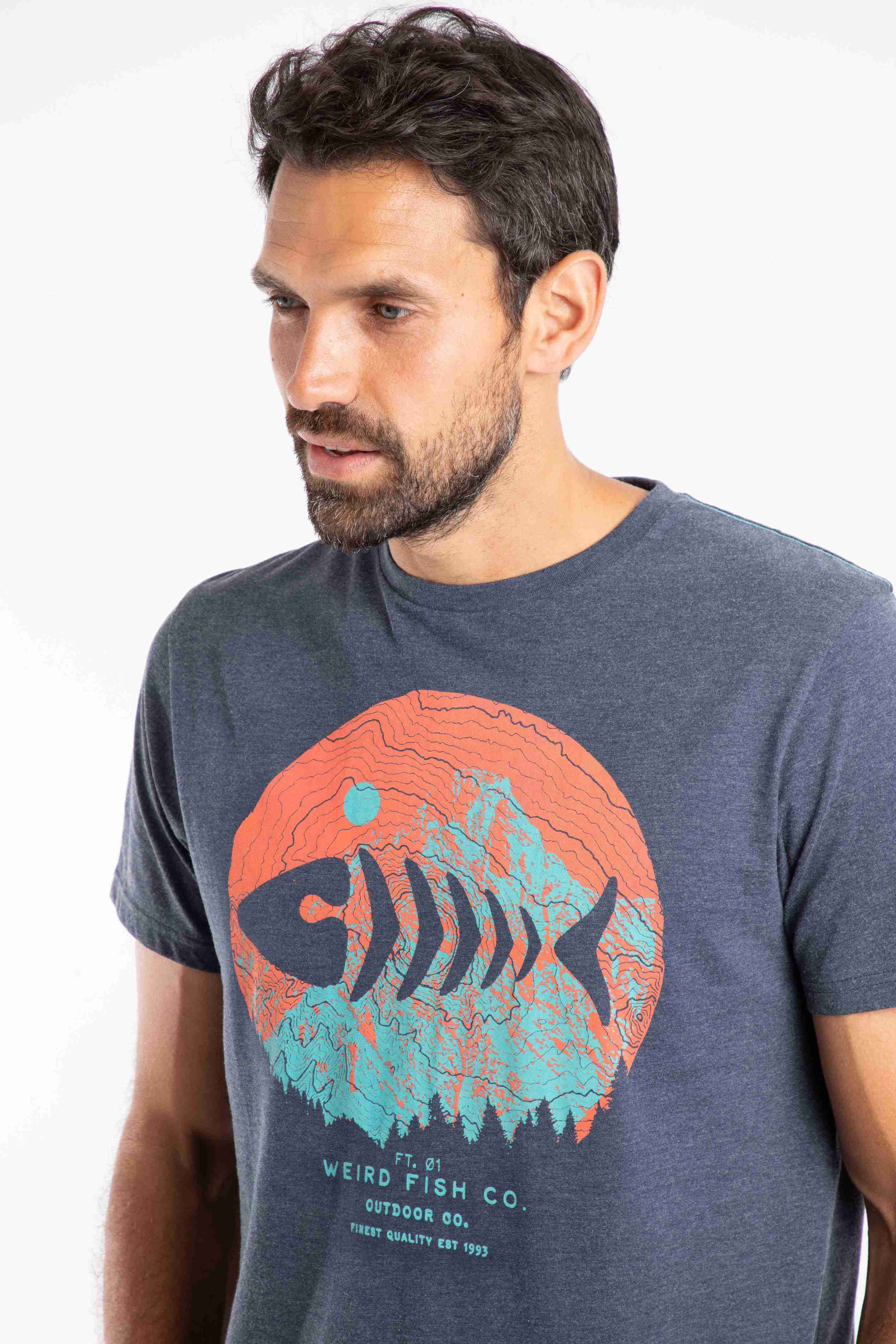 Explorer Front Print Graphic T-Shirt Navy