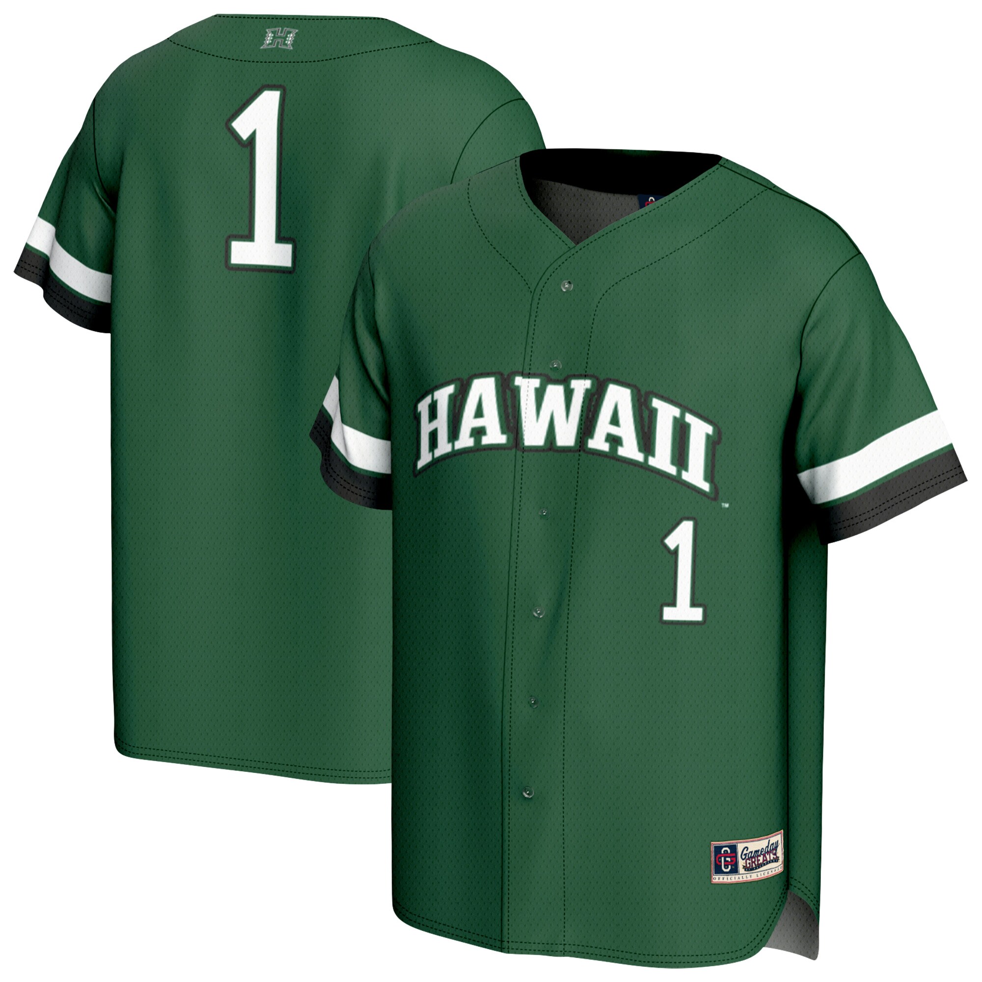 [DDG] Hawaii Rainbow Warriors GameDay Greats Youth Lightweight Collegiate Baseball Fashion Jersey - Green