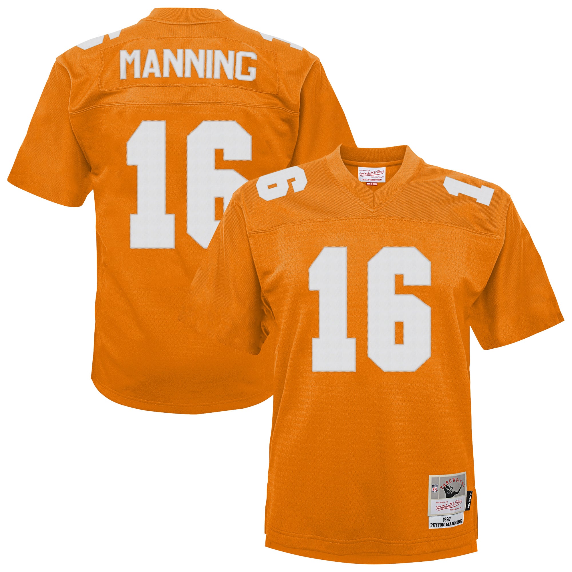 Youth Mitchell & Ness Peyton Manning Tennessee Orange Tennessee Volunteers Throwback Football Jersey