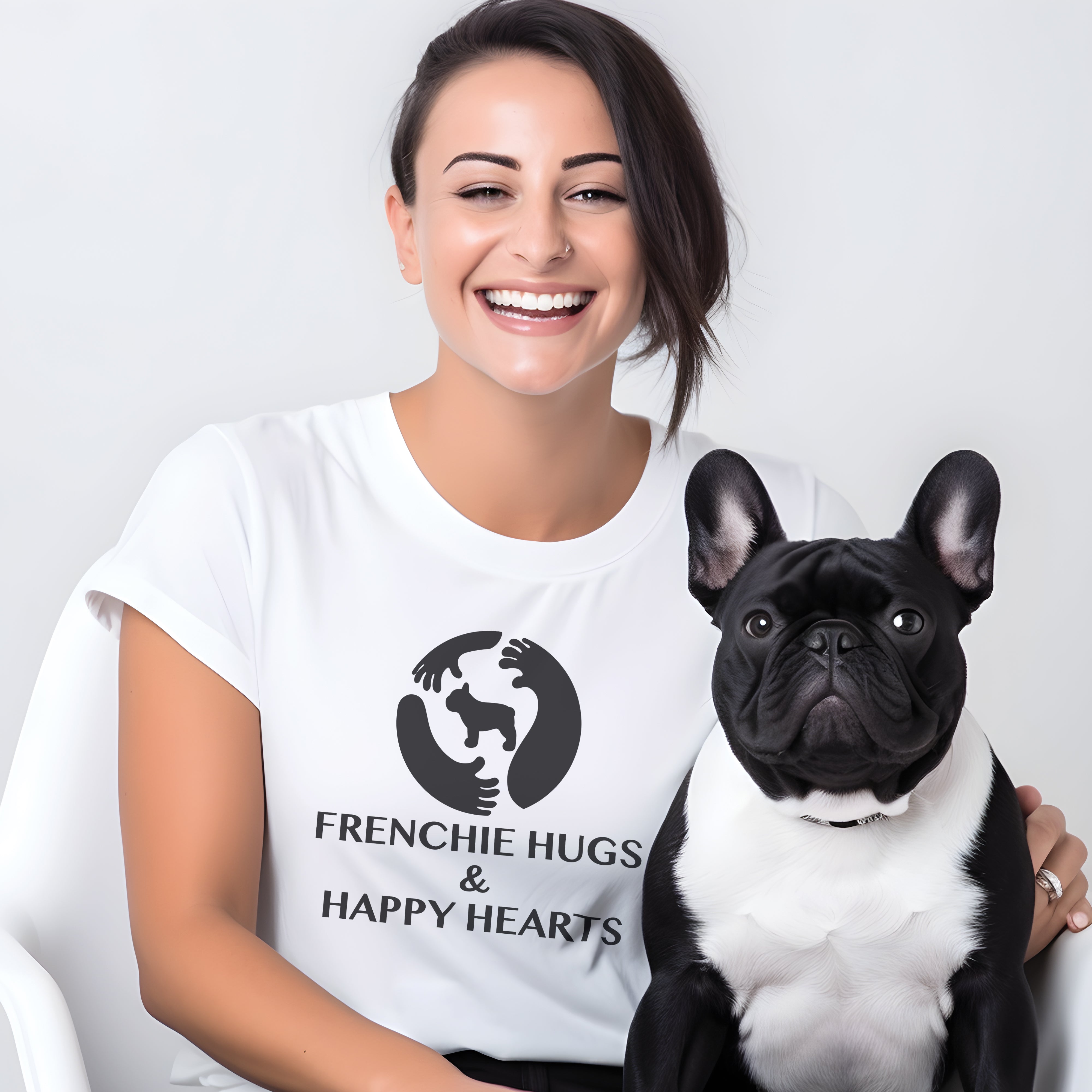 Frenchie Hugs - Stylish Unisex T-shirt Pet Owner Apparel