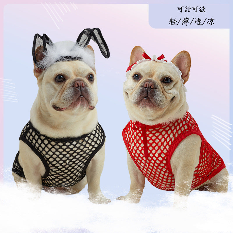 Comfortable French Bulldog Summer Clothes – Thin Hollow Mesh Vest For...
