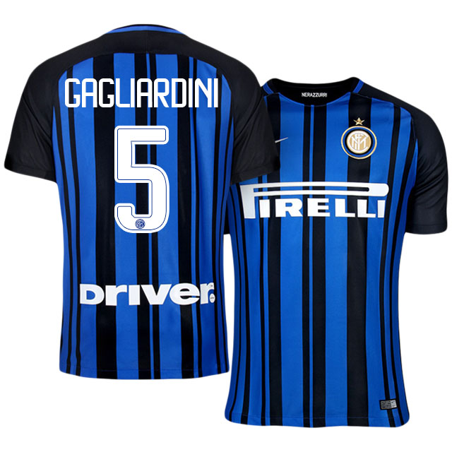 Inter Milan Home 201718 5 Roberto Gagliardini Soccer Jersey Shirt -