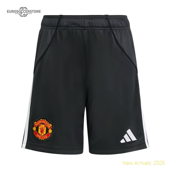 Top-Grade Official Shorts Black - Kids 2025-2026 Man Utd Primary