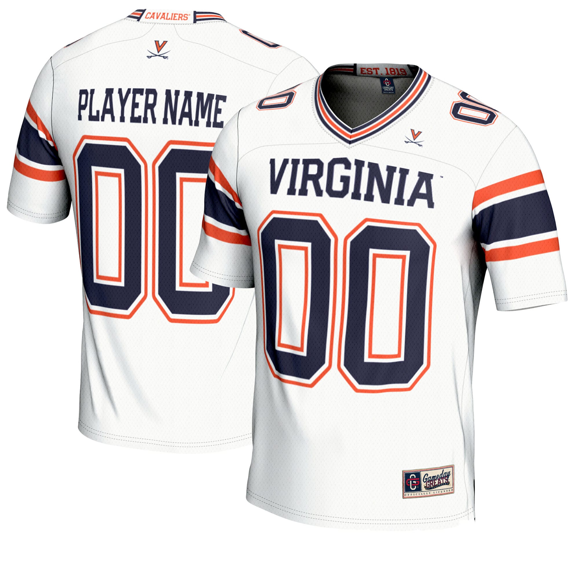 [NJP] Virginia Cavaliers GameDay Greats Youth NIL Pick-A-Player Football Jersey - White
