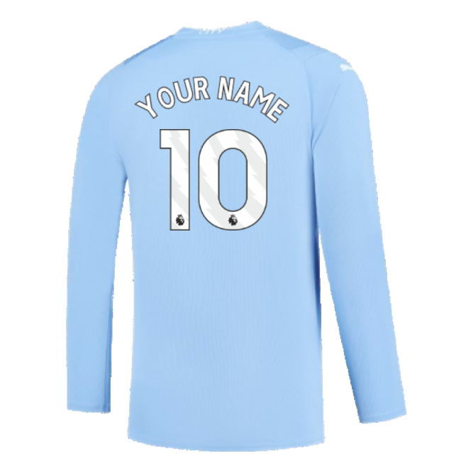 Retro Manchester City 2023-2024 Puma Home Long Sleeved Shirt (S) (G...