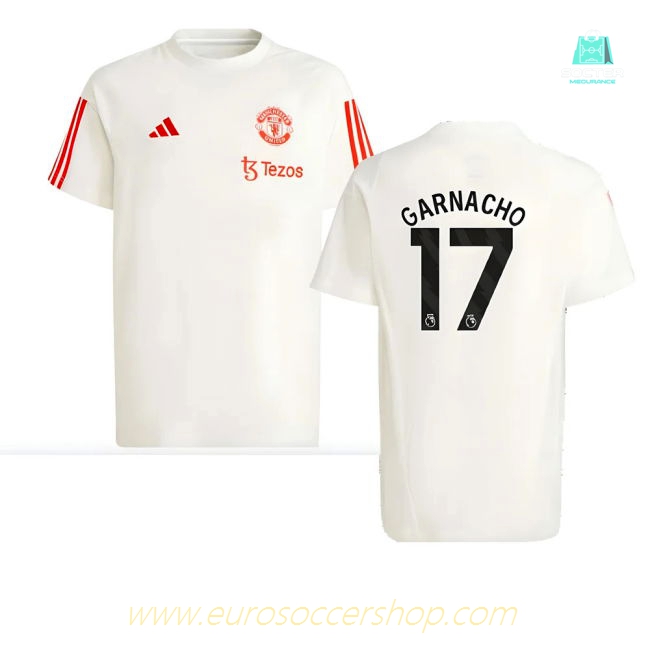 2023-2024 Man Utd Training Tee (White) - Kids (Garnacho 17)