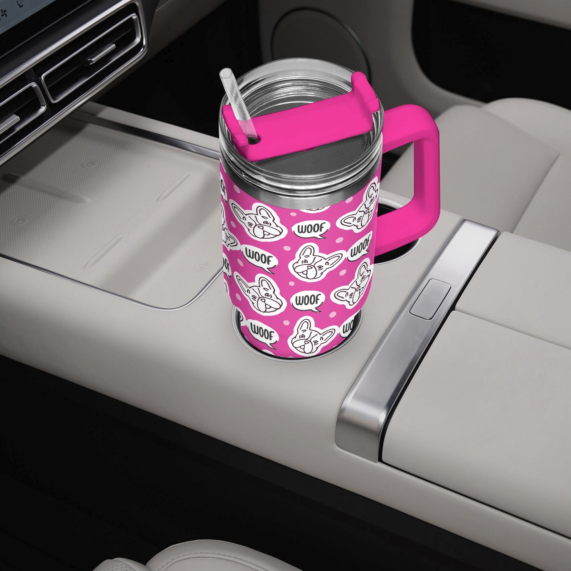 French Bulldog Rufus Car Tumbler Cup Useful Frenchie Gear