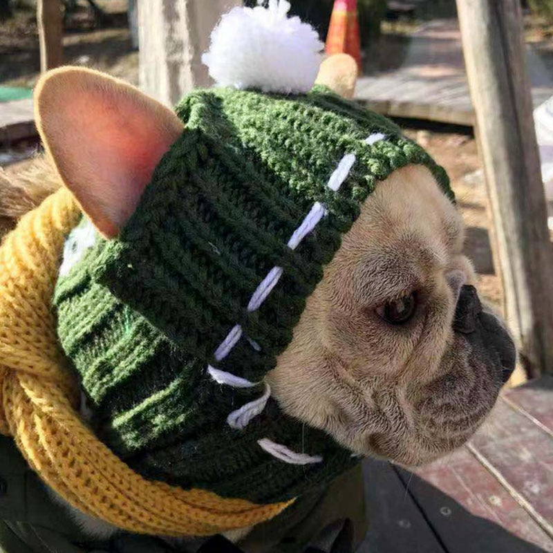 French Bulldog Winter Woolen Hat For French Bulldog Durable Dog Clothes
