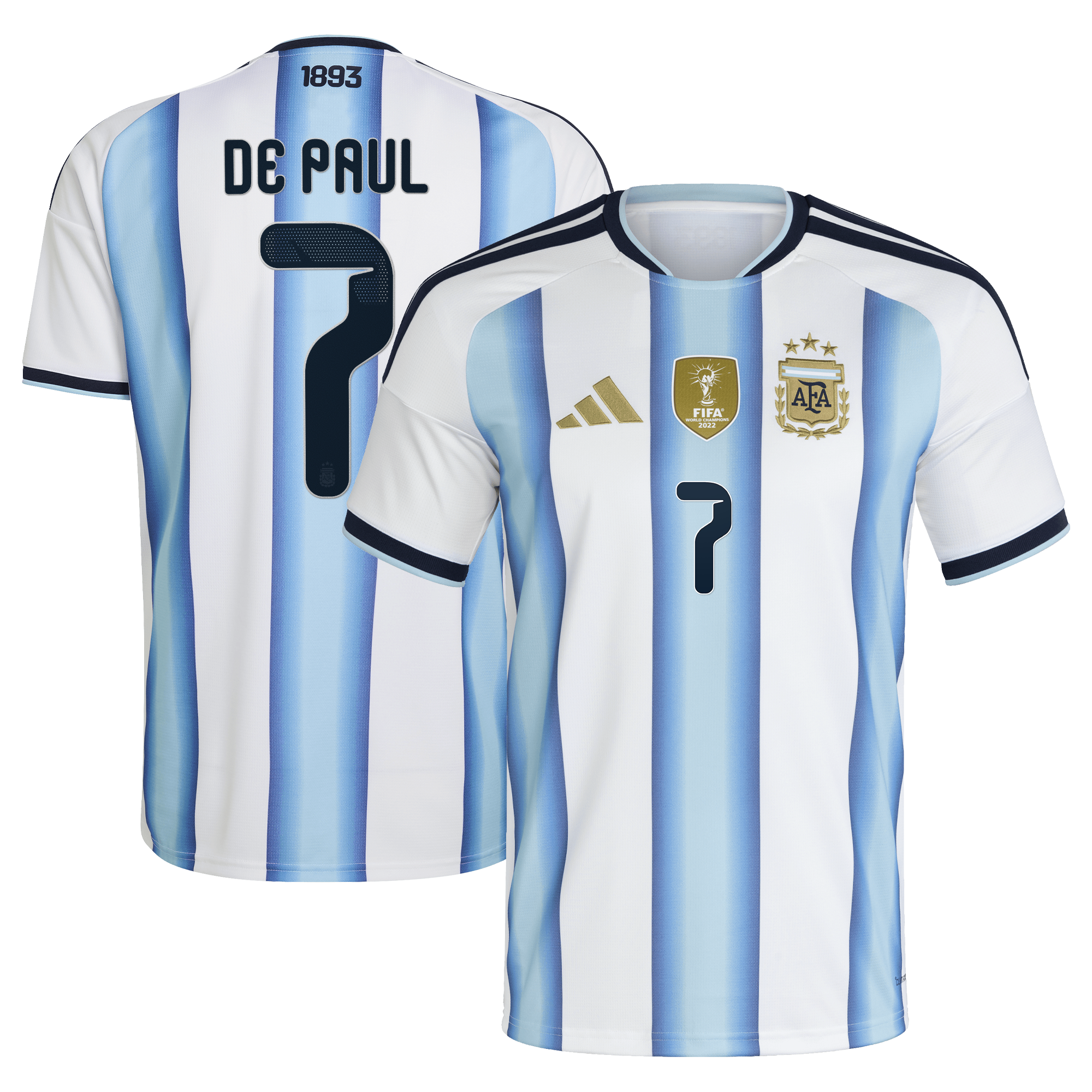 [ESK] Youth Rodrigo De Paul Argentina National Team 2026 Home Replica Jersey - White