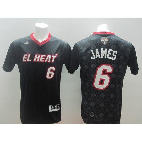 Black LeBron James #6 Heat Jersey - Polyester NBA Fan Apparel