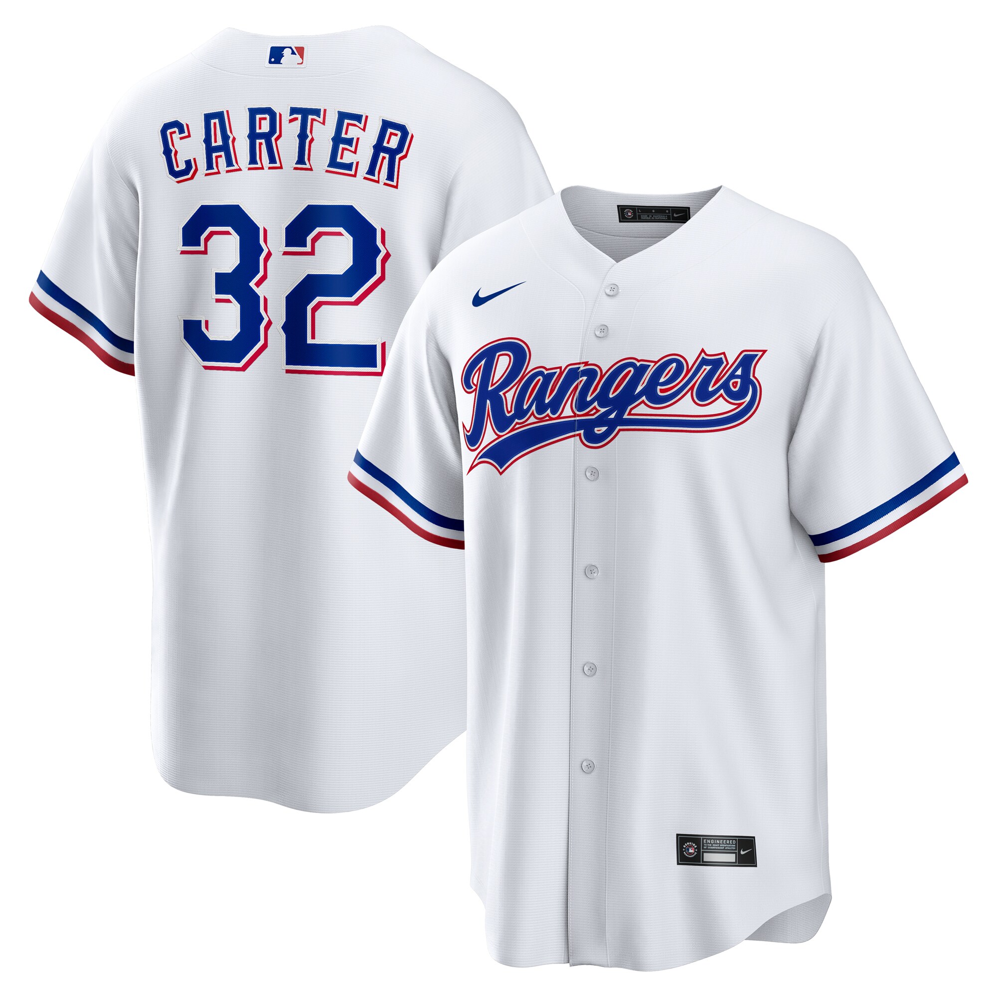 [ESK] Evan Carter Texas Rangers Home Replica Jersey - White